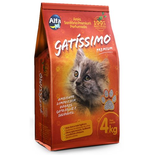 Gatíssimo Areia Sanitária Fina Premium para Gatos - Alfapet (4 Kg)