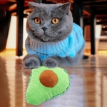 Gato Bonito Gatinho Forma Abacate Plush Molar Catnip Pet Mastigação Mordida Brinquedo Interativo