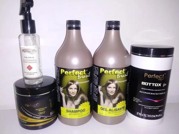 Gel Alisante Plus + Bottox Capilar Perfect Brasil Super Kit Completo - Perfect Brasil Cosmeticos
