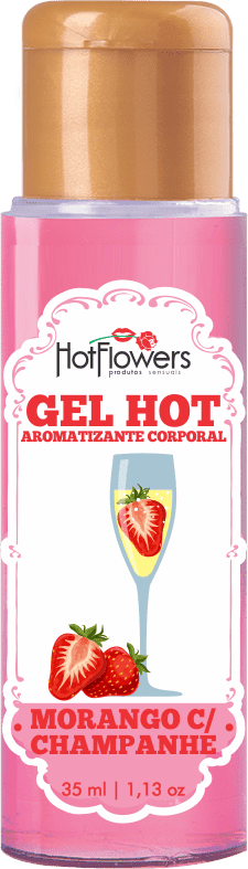 Gel Aromatizante Hot Morango com Champanhe - Hot Flowers