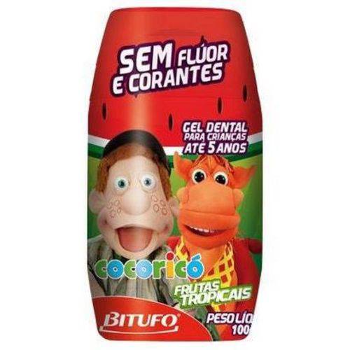 Gel Dental Infantil Cocoricó Bitufo Sem Flúor Tutti-frutti 90g