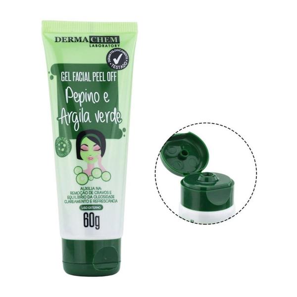 Gel Facial Peel Off Pepino e Argila Verde 60g - Derma Chem