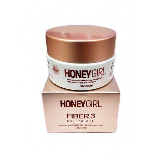 Gel Honey Girl Fiber3 Clear Construção de Unha em Gel 30gr