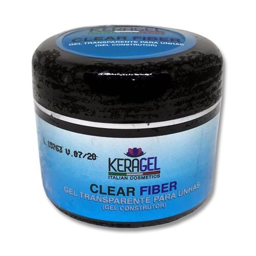 Gel para Unhas com Pó - Clearfiber Clear ou Transparente 15g Gel Uv/led Keragel
