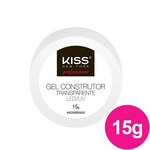 Gel para Unhas Kiss Ny Pro Gel Transparente LED/UV 15G FKHG300BR