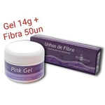 Combo Gel Pink Lu2 14g Piubella + Fibra Vidro 50un Premium