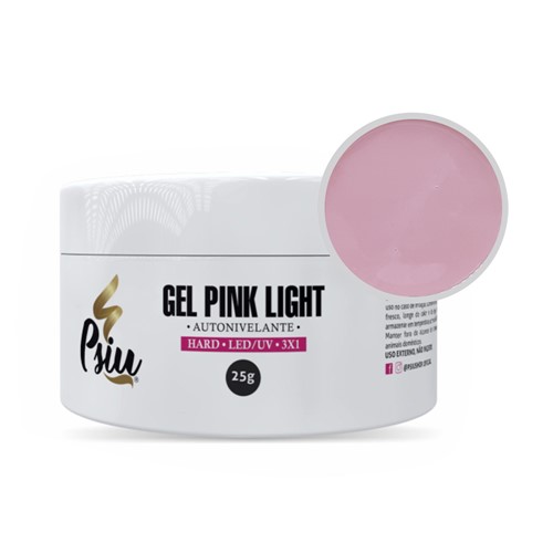 Gel Psiu Pink Light Natural para Alongamentos de Unhas 25Gr
