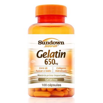 Gelatin 650mg Colágeno Hidrolisado Sundown 100 Cápsulas