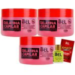 3 Gelatina Hidratante Capilar Bel 250g Aloe Vera E Colágeno