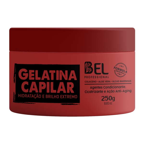 Gelatina Hidratante Capilar Bel 250g com Aloe Vera e Colágeno - Bel Professional