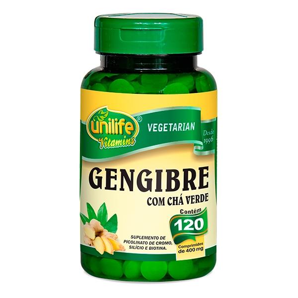 Gengibre com Chá Verde 120 Comprimidos Unilife