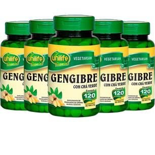 Gengibre com Chá Verde - 5x 120 Comprimidos - Unilife