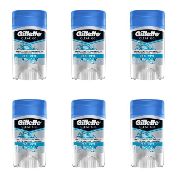 Gillette Clear Gel Cool Wave Desodorante 45g (Kit C/06)