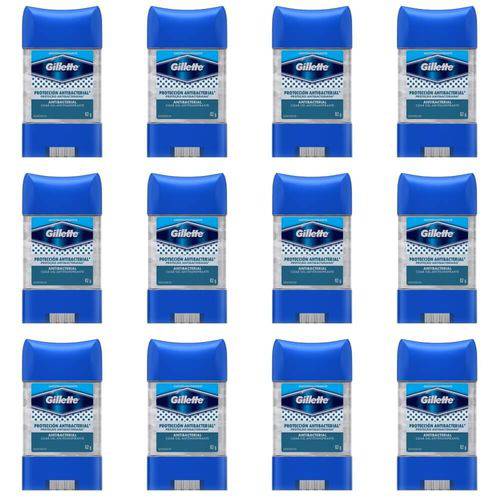 Gillette Clear Gel Desodorante Dry Stick Antibacteriano 82g (kit C/12)