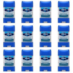 Gillette Clear Gel Desodorante Dry Stick Antibacteriano 82g - Kit com 12