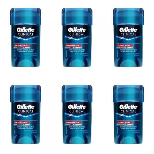 Gillette Clear Gel Desodorante Dry Stick Clinical 45g (Kit C/06)