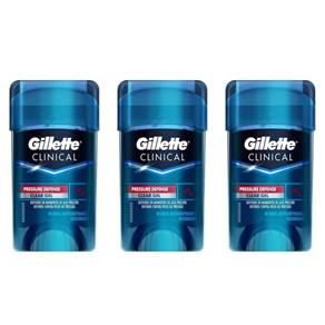 Gillette Clear Gel Desodorante Dry Stick Clinical 45g - Kit com 03