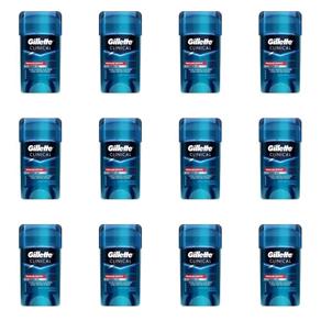 Gillette Clear Gel Desodorante Dry Stick Clinical 45g - Kit com 12