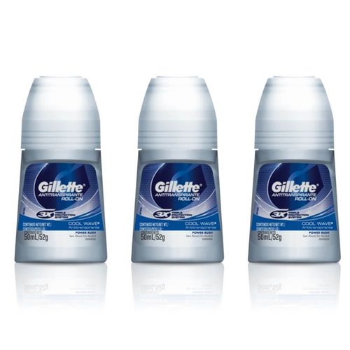 Gillette Cool Wave Desodorante Rollon 50ml (kit C/03)