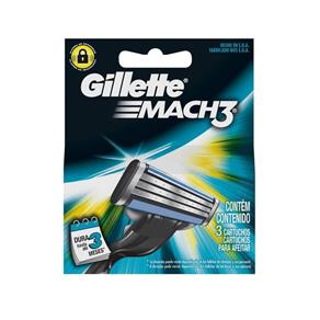 Gillette Mach3 Carga Regular com 3 - Kit com 03