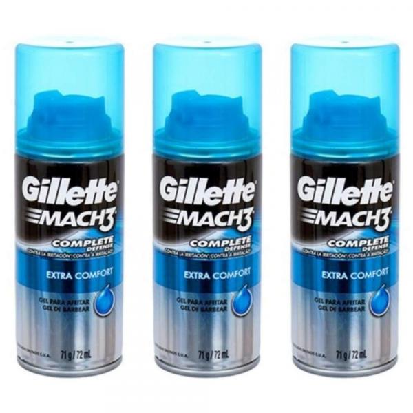 Gillette Mach3 Extra Comfort Gel de Barbear 71g (Kit C/03)
