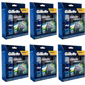 Gillette Mach3 Sensi Care Carga com 4 + Gel 71g - Kit com 06