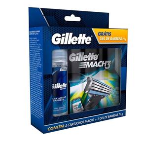 Gillette Mach3 Sensi Care Carga com 4 + Gel 71g