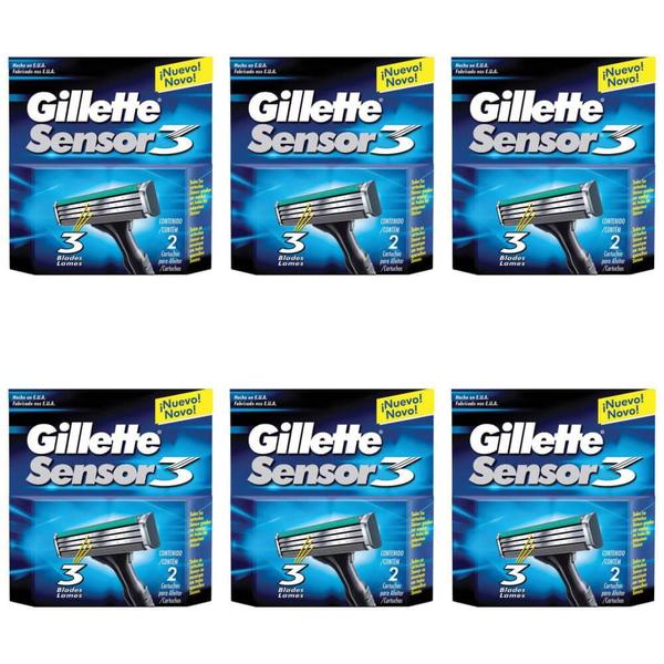 Gillette Sensor 3 Carga P/ Barbear C/2 (kit C/06)