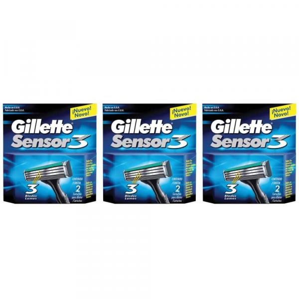 Gillette Sensor 3 Carga P/ Barbear C/2 (Kit C/03)
