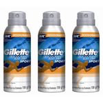 Gillette Sport Triumph Desodorante Aerosol Jato Seco 150ml (kit C/03)