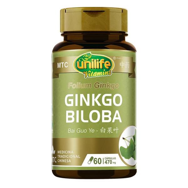 Ginkgo Biloba MTC 470mg - Unilife - 60 Capsulas