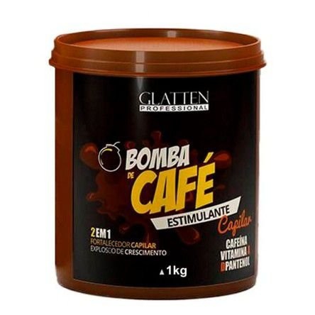 Glatten Bomba de Café Máscara Estimulante Capilar 1kg - T - Glatten Professional