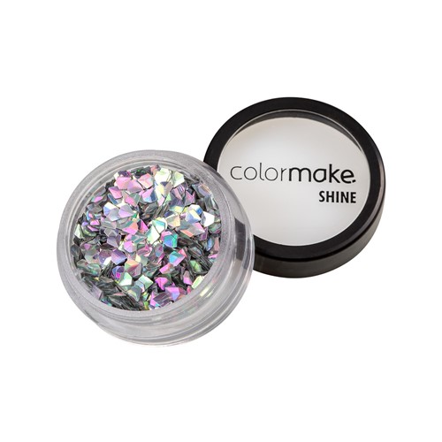 Glitter ColorMake Shine Diamante 3D Prata Holográfico