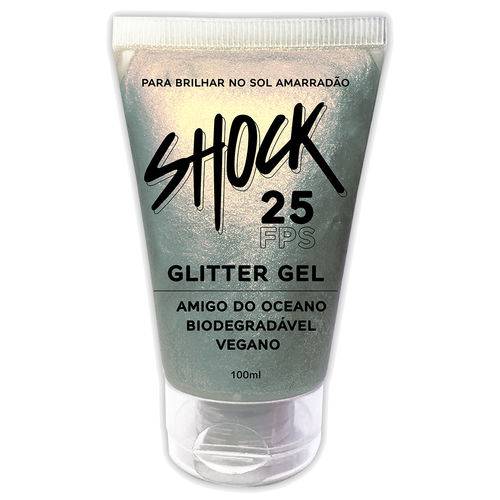 Glitter Gel Biodegradável Prateado FPS25 100ml – Shock