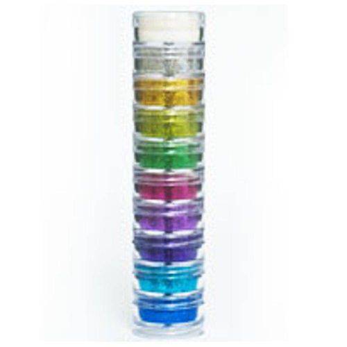 Glitter Pó Color Make Cartela Kit com 10 Cores - Yur
