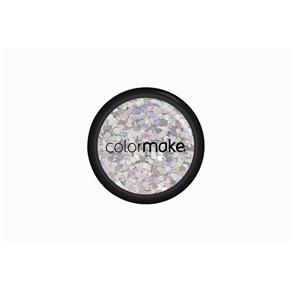 Glitter Poliester Holográfico Coração Prata - Color Make - PRATA