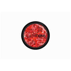 Glitter Poliester Holográfico Flor Vermelha - Color Make - VERMELHO