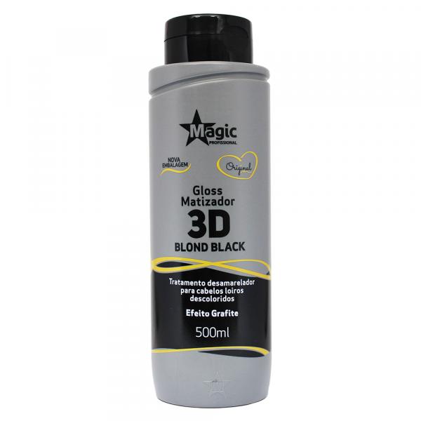 Gloss Matizador 3D Blond Black Efeito Grafite 500ml - Magic Profissional
