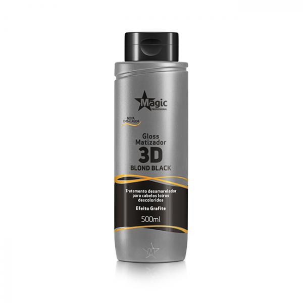 Gloss Matizador 3D Blond Black - Efeito Grafite - 500ml - Magic Profissional