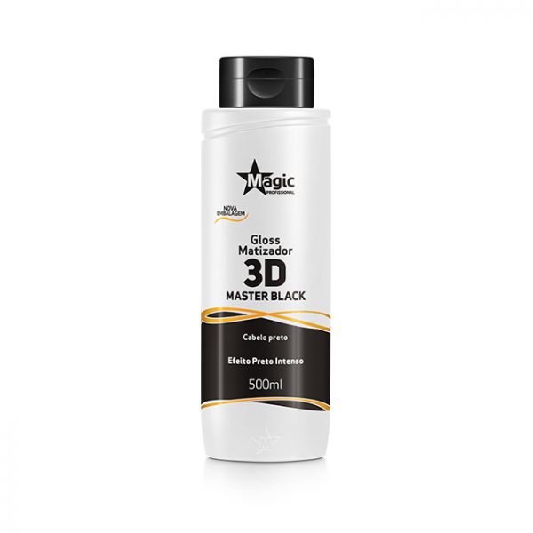 Gloss Matizador 3D Master Black - Efeito Preto Intenso - 500ml - Magic Profissional