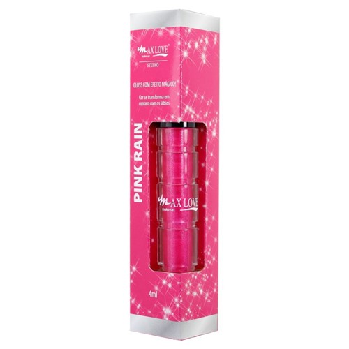 Gloss Pink Rain Max Love Gloss com Efeito Mágico Rosa