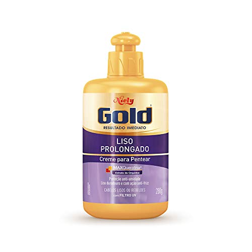 Gold Creme para Pentear Liso Prolongado, 280G, Niely