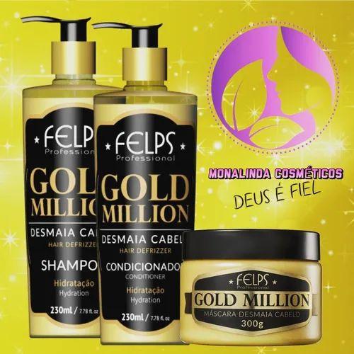 Gold Million Desmaia Cabelo 3 Produtos - Felps Professional