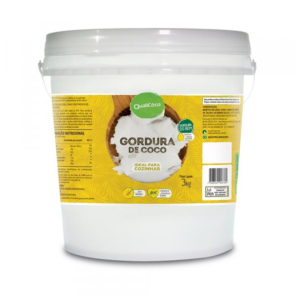 Gordura de Coco Balde 3 Kg Qualicôco - Qualicoco