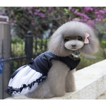 Bonito preto Diamante Princess Dress para Pet Dog Primavera-Verão Wear