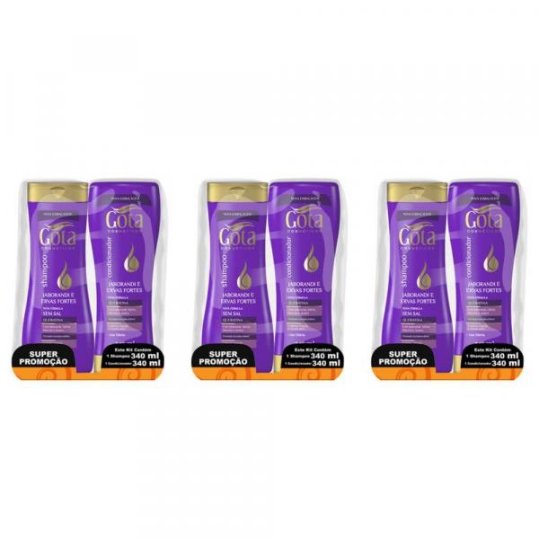 Gota Dourada Ervas Fortes Shampoo + Condicionador 340ml (Kit C/03)