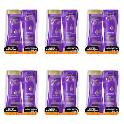 Gota Dourada Ervas Fortes Shampoo + Condicionador 340ml (kit C/06)