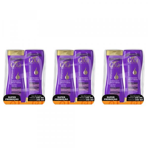 Gota Dourada Ervas Fortes Shampoo + Condicionador 340ml (Kit C/03)
