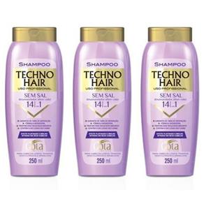 Gota Dourada Techno Hair Desamarelador Shampoo 250ml - Kit com 03