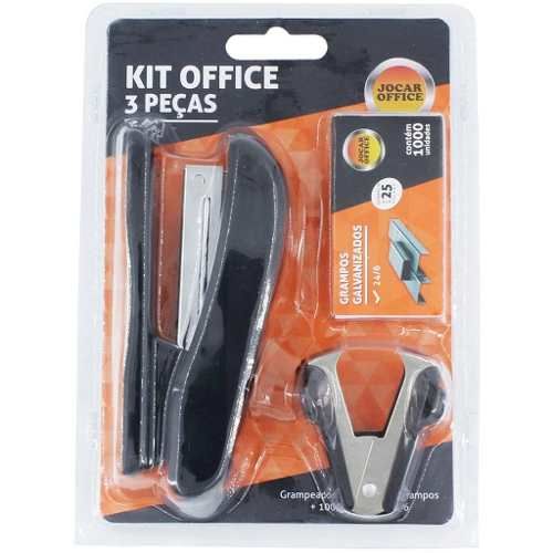 Grampeador Plastico Kit Office 3 Pecas